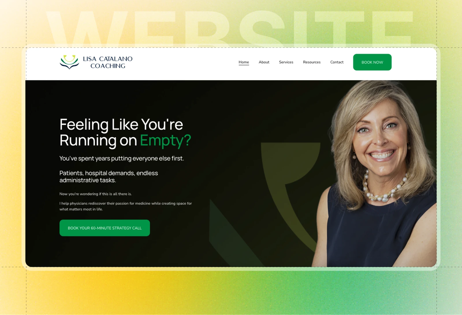 Lisa Catalano Coaching website homepage design